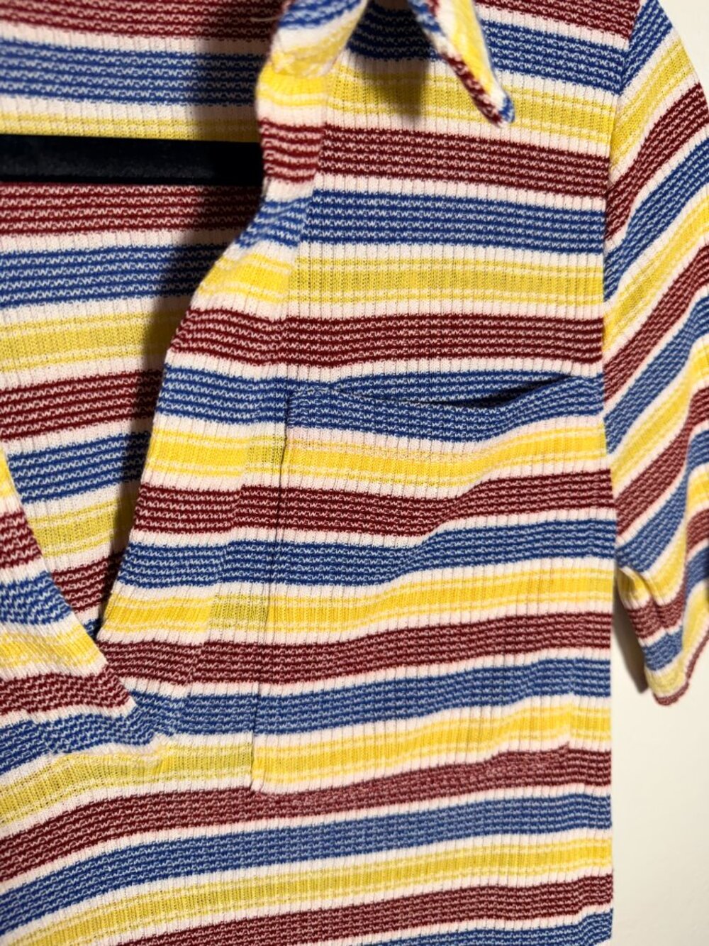 Zara Striped Knit Polo Top Retro Y2K Cropped Shirt M - Picture 4 of 5